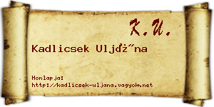 Kadlicsek Uljána névjegykártya